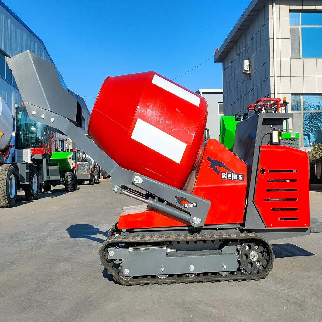 500L small crawler concrete mixer